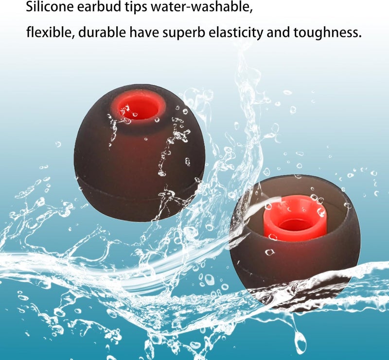 AQIMY Silicone Earbud Tips Replacement Ear Tips Earbud Covers Fit Most in-Ear Earbuds(Inner Hole 3.8mm -5.1mm) Headphone Earbud Rubber Tips9 Pairs S M L - Image 5